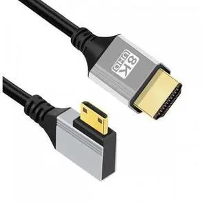 90 Degree Left Angled Mini HDMI 2.1 Ultra Thin HDTV Cable 8K 4K Hyper Super Flexible Slim Cord Type-A to Type-C for Camera HDTV 90 Degree Left Angled Mini HDMI 2.1 Ultra Thin HDTV Cable 8K 4K Hyper Super Flexible Slim Cord Type-A to Type-C for Camera HDTV