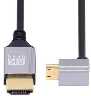 90 Degree Up Angled Mini HDMI 2.1 Ultra Thin HDTV Cable 8K 4K Hyper Super Flexible Slim Cord Type-A to Type-C for Camera HDTV 90 Degree Up Angled Mini HDMI 2.1 Ultra Thin HDTV Cable 8K 4K Hyper Super Flexible Slim Cord Type-A to Type-C for Camera HDTV