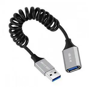 USB 3.0 Type-A Male to USB3.0 A Female Stretch Coiled Cable 100cm Extension 5Gbps for Disk SSD Camera Data USB 3.0 Type-A Male to USB3.0 A Female Stretch Coiled Cable 100cm Extension 5Gbps for Disk SSD Camera Data