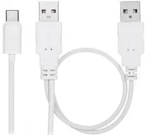 UC-073 USB 3.1 Type C USB-C to Dual A Male Extra Power Data Y Cable for Cell PhoneHard Disk UC-073 USB 3.1 Type C USB-C to Dual A Male Extra Power Data Y Cable for Cell PhoneHard Disk