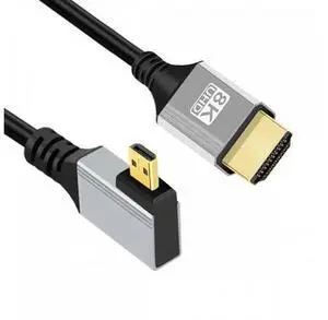 90 Degree Left Angled Micro HDMI 2.1 Ultra Thin HDTV Cable 8K 4K Hyper Super Flexible Slim Cord Type-A to Type-D for Camera HDTV 90 Degree Left Angled Micro HDMI 2.1 Ultra Thin HDTV Cable 8K 4K Hyper Super Flexible Slim Cord Type-A to Type-D for Camera HDTV