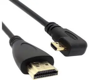 Right Angled 90 Degree Micro HDMI to HDMI Male HDTV Cable for Cell Phone & Tablet & Camera Right Angled 90 Degree Micro HDMI to HDMI Male HDTV Cable for Cell Phone & Tablet & Camera