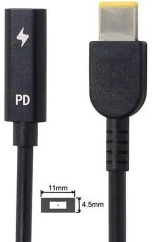Type C USB-C Female Input to Rectangle 11.0*4.5mm Plug Cable UC-109-1145MM Type C USB-C Female Input to Rectangle 11.0*4.5mm Plug Cable UC-109-1145MM