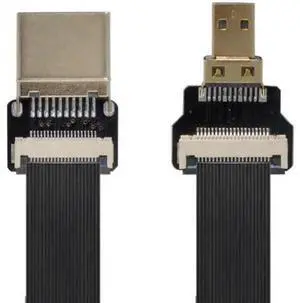 90 Degree Down Angled FPV Micro HDMI Male to HDMI Male FPC Flat Cable 20cm for FPV HDTV Multicopter Aerial Photography 2.6 Feet 90 Degree Down Angled FPV Micro HDMI Male to HDMI Male FPC Flat Cable 20cm for FPV HDTV Multicopter Aerial Photography 2.6 Feet