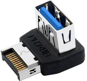 PH741 Type-E to USB3.0 90-Degree Adapter 10Gbps Front Panel Socket Header with Case for Computer Motherboard (PH741B) PH741 Type-E to USB3.0 90-Degree Adapter 10Gbps Front Panel Socket Header with Case for Computer Motherboard (PH741B)