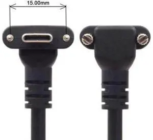 Down Up Angled USB 3.1 Type-C Dual Screw Locking to Standard USB3.0 Data Cable 90 Degree for Camera 16.4feet Down Up Angled USB 3.1 Type-C Dual Screw Locking to Standard USB3.0 Data Cable 90 Degree for Camera 16.4feet