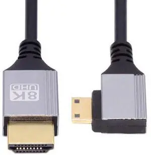 90 Degree Right Angled Mini HDMI 2.1 Ultra Thin HDTV Cable 8K 4K Hyper Super Flexible Slim Cord Type-A to Type-C for Camera HDTV 90 Degree Right Angled Mini HDMI 2.1 Ultra Thin HDTV Cable 8K 4K Hyper Super Flexible Slim Cord Type-A to Type-C for Camera HDTV