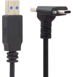 5.0M Down Up Angled USB 3.1 Type-C Dual Screw Locking to Standard USB3.0 Data Cable 90 Degree for Camera UC-128-5.0M 5.0M Down Up Angled USB 3.1 Type-C Dual Screw Locking to Standard USB3.0 Data Cable 90 Degree for Camera UC-128-5.0M