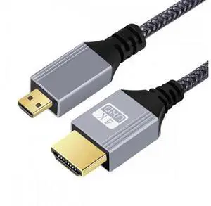 0.3m HDMI 2.0 Male to Micro HDMI Type-D Male 4K 60hz Cable with Sleeve Straight Connector for HDTV Computer Laptop Monitor 0.3m HDMI 2.0 Male to Micro HDMI Type-D Male 4K 60hz Cable with Sleeve Straight Connector for HDTV Computer Laptop Monitor