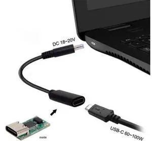 UC-109-4530HP Type C USB-C Female Input to DC 4.5*3.0mm Power PD Charge Cable fit for HP Laptop 18-20V UC-109-4530HP Type C USB-C Female Input to DC 4.5*3.0mm Power PD Charge Cable fit for HP Laptop 18-20V