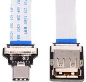 OTG USB-C Type-C Male Host to USB 2.0 Type-A Female Target Data Flat Slim FPC Cable 13cm for FPV Disk Phone Laptop OTG USB-C Type-C Male Host to USB 2.0 Type-A Female Target Data Flat Slim FPC Cable 13cm for FPV Disk Phone Laptop