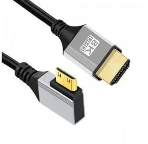 90 Degree Right Angled Mini HDMI 2.1 Ultra Thin HDTV Cable 8K 4K Hyper Super Flexible Slim Cord Type-A to Type-C for Camera HDTV 90 Degree Right Angled Mini HDMI 2.1 Ultra Thin HDTV Cable 8K 4K Hyper Super Flexible Slim Cord Type-A to Type-C for Camera HDTV