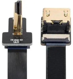 Left Angled 90 Degree HDMI Male to Female FPC Flat Cable for HDTV Multicopter Aerial Photography 2.6" Left Angled 90 Degree HDMI Male to Female FPC Flat Cable for HDTV Multicopter Aerial Photography 2.6"