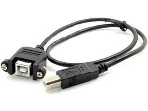 U2-132-BK-0.5M USB 2.0 B Type Male to Female Printer Scanner Hard Disk Extension Cable with Screws for Panel Mount 50cm U2-132-BK-0.5M USB 2.0 B Type Male to Female Printer Scanner Hard Disk Extension Cable with Screws for Panel Mount 50cm