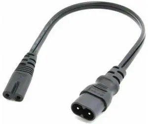PW-029 IEC 60320 C8 Plug to C7 Receptacle Male to Female Extension Power Supply Main Adapter Cable 30cm PW-029 IEC 60320 C8 Plug to C7 Receptacle Male to Female Extension Power Supply Main Adapter Cable 30cm