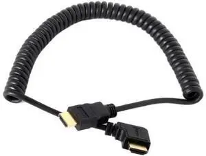90 Degree Right Angled HDMI to HDMI Stretch Spring Cable for HDTV DVB DVD PC 1.2m 90 Degree Right Angled HDMI to HDMI Stretch Spring Cable for HDTV DVB DVD PC 1.2m