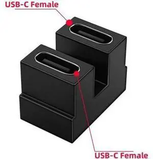 UC-009-FF 40Gbps USB4 Type C Female to Female Coupler Extender Power Data Video Adapter Opposite U Shape Back Angled for NS SwitchPhoneLaptop UC-009-FF 40Gbps USB4 Type C Female to Female Coupler Extender Power Data Video Adapter Opposite U Shape Back Angled for NS SwitchPhoneLaptop