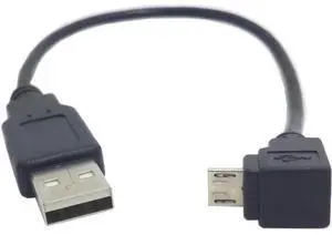 Down Angled 90 Degree Micro USB to USB Data Cable U2-205-0.3M Down Angled 90 Degree Micro USB to USB Data Cable U2-205-0.3M