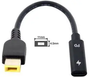 Type C USB-C Female Input to Rectangle 11.0*4.5mm Plug Cable UC-109-1145MM Type C USB-C Female Input to Rectangle 11.0*4.5mm Plug Cable UC-109-1145MM