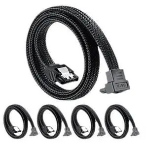 SATA cable, SATA 3.0 braided straight-to-angled data cable, SATA 3.0 solid-state drive data cable, SATA cable 0.5M SATA cable, SATA 3.0 braided straight-to-angled data cable, SATA 3.0 solid-state drive data cable, SATA cable 0.5M