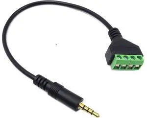 3.5mm Speaker Wire Adapter 3.5mm (1/8) 4 Pole Stereo TRRS Male Jack to AV 4 Screw Terminal Block Balun Connectors Cable 30cm (1/8inch/ 4pin) 3.5mm Speaker Wire Adapter 3.5mm (1/8) 4 Pole Stereo TRRS Male Jack to AV 4 Screw Terminal Block Balun Connectors Cable 30cm (1/8inch/ 4pin)
