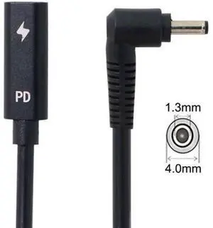 Type C USB-C Female Input to 4.0*1.3mm Cable UC-109-4013MM Type C USB-C Female Input to 4.0*1.3mm Cable UC-109-4013MM