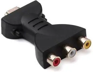 Black HDMI to 3-RCA AV Converter | Male to Female Adapter for TV DVD & Home Audio | Plug-and-Play HDMI to RCA Solution Black HDMI to 3-RCA AV Converter | Male to Female Adapter for TV DVD & Home Audio | Plug-and-Play HDMI to RCA Solution