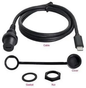 Dustproof Waterproof USB-C Type-C USB 3.1 Extension Flush Car Mount Extension Cable for Dashboard Panel Dustproof Waterproof USB-C Type-C USB 3.1 Extension Flush Car Mount Extension Cable for Dashboard Panel