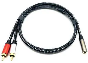 3.5mm female-to-dual.lotus male audio cable for spliting one signal into two. t s 3.5mmin diameter and the female end is gold-plated.ltisalso available as a 2RCA male-to-female 3.5mm female-to-dual.lotus male audio cable for spliting one signal into two. t s 3.5mmin diameter and the female end is gold-plated.ltisalso available as a 2RCA male-to-female