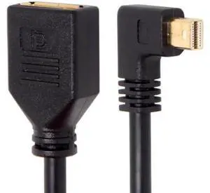 Left Angled Mini DP DisplayPort 90 Degree to DisplayPort Female Cable for Displays Monitors Left Angled Mini DP DisplayPort 90 Degree to DisplayPort Female Cable for Displays Monitors