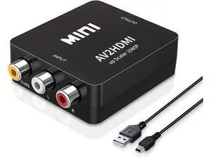 RCA to HDMI Converter AV to HDMI Adapter 1080P Mini RCA Composite CVBS Video Audio Converter Adapter for PAL/NTSC for Wii / PS2/ PS3/TV/PC/STB/Xbox VHS/VCR/Blue-Ray DVD Players RCA to HDMI Converter AV to HDMI Adapter 1080P Mini RCA Composite CVBS Video Audio Converter Adapter for PAL/NTSC for Wii / PS2/ PS3/TV/PC/STB/Xbox VHS/VCR/Blue-Ray DVD Players