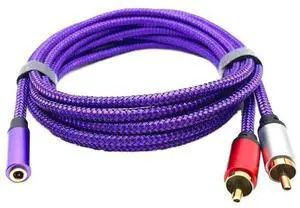 3.5mm female to 2RCA male red-white dual-channel adaptercable 3.5mm female to double-lobed male connector audio cable 3.5mm female to 2RCA male red-white dual-channel adaptercable 3.5mm female to double-lobed male connector audio cable
