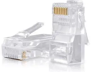 SHD RJ45 Connectors RJ45 Crimp Ends 8P8C UTP Network Plug for CAT5 CAT5E CAT6 Stranded Cable Solid Crystal Head 100PCS SHD RJ45 Connectors RJ45 Crimp Ends 8P8C UTP Network Plug for CAT5 CAT5E CAT6 Stranded Cable Solid Crystal Head 100PCS