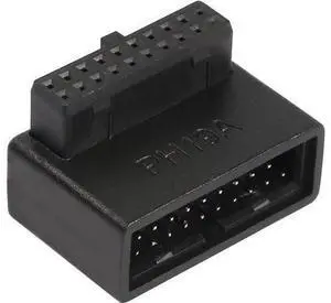 USB 3.0 19/20 Pin 90 Degree Adapter Male to Female L Turn Right Angle Socket for Desktop Motherboard Internal Connector Up Angled(PH19A) USB 3.0 19/20 Pin 90 Degree Adapter Male to Female L Turn Right Angle Socket for Desktop Motherboard Internal Connector Up Angled(PH19A)