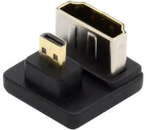 Micro HDMI 1.4 Male Type-D to HDMI Female Port Savers 360 Degree Down Opposite U Shape Back Angled Extension Adapter Converter Micro HDMI 1.4 Male Type-D to HDMI Female Port Savers 360 Degree Down Opposite U Shape Back Angled Extension Adapter Converter
