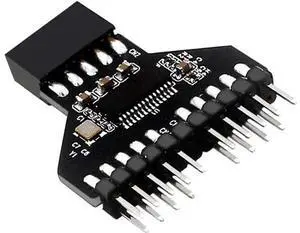 PH78 Motherboard USB2.0 9PIN 1 to 2 Expansion Adapter for Water-Cooled RGB Light Fan Speed Measurement PH78 Motherboard USB2.0 9PIN 1 to 2 Expansion Adapter for Water-Cooled RGB Light Fan Speed Measurement