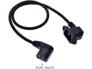 IEC320 C14 with screw holes Right Angled and C13 Right Angled, C14 to C13 Extension cord, 60cm, SVT 3X18AWG(Right Angled) IEC320 C14 with screw holes Right Angled and C13 Right Angled, C14 to C13 Extension cord, 60cm, SVT 3X18AWG(Right Angled)
