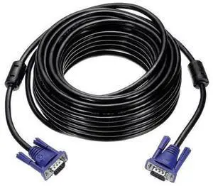 VGA Cable (49 ft 7 Pin) - Male to Male Video Cable Adapter Cord for TV PC Computer Laptops Monitor Screen Projector Black VGA Cable (49 ft 7 Pin) - Male to Male Video Cable Adapter Cord for TV PC Computer Laptops Monitor Screen Projector Black