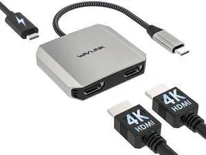 USB C to Dual HDMI Adapter Dual Monitor Adapter with Dual HDMI 87W PD for XPS///Surface/Type C Laptop/Windows System Only USB C to Dual HDMI Adapter Dual Monitor Adapter with Dual HDMI 87W PD for XPS///Surface/Type C Laptop/Windows System Only