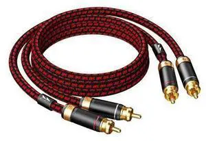 Auidophile 2RCA Male to 2RCA Male Stereo Audio Cable Gold Plated | 4N Oxgen-Free Copper Core (3 Feet (1M)) Auidophile 2RCA Male to 2RCA Male Stereo Audio Cable Gold Plated | 4N Oxgen-Free Copper Core (3 Feet (1M))