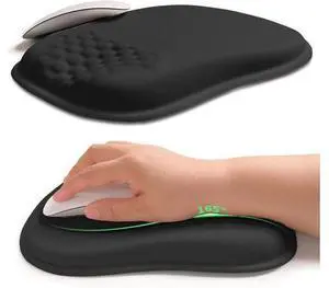 Ergonomic Wrist-hugging Mouse Pad Wrist Support U-shaped Holding Wrist Rest Mousepad for Carpal Tunnel Pain Relief with Cushioned Memory Foam Slope Massage Bulge (Classic 10.2x8.3 in Black) Ergonomic Wrist-hugging Mouse Pad Wrist Support U-shaped Holding Wrist Rest Mousepad for Carpal Tunnel Pain Relief with Cushioned Memory Foam Slope Massage Bulge (Classic 10.2x8.3 in Black)