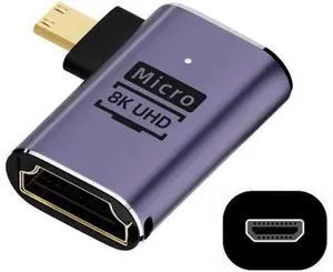 Right Angled Micro HDMI Male to HDMI 2.1 Female UHD Extension Gold Converter Adapter Support 8K 60hz HDTV Right Angled Micro HDMI Male to HDMI 2.1 Female UHD Extension Gold Converter Adapter Support 8K 60hz HDTV