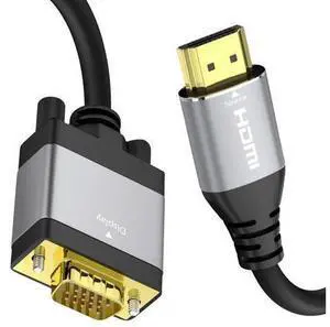 HDMI to VGA Cable 6ft Adapter Cord with Secure Latch and IC Chip Plug & Play HDMI to VGA Converter Cable for Monitor Projector PC Laptop Desktop Xbox PS3 1080P 60Hz HDMI to VGA Cable 6ft Adapter Cord with Secure Latch and IC Chip Plug & Play HDMI to VGA Converter Cable for Monitor Projector PC Laptop Desktop Xbox PS3 1080P 60Hz