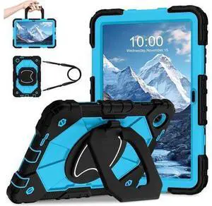 Case for T-Mobile Revvl Tab 2 10.1 inch 2025 Release Heavy Duty Shockproof Full Body Protective Cover with 360 Rotating Stand and Shoulder Strap Black Blue Case for T-Mobile Revvl Tab 2 10.1 inch 2025 Release Heavy Duty Shockproof Full Body Protective Cover with 360 Rotating Stand and Shoulder Strap Black Blue