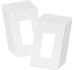 Matte Finish Decorator Switch Cover Screwless Wall Plate Mid-Size 1-Gang 4.88 x 3.11 Unbreakable Polycarbonate Thermoplastic UL Listed LSWP-31M-W10P White 10 Pack Matte Finish Decorator Switch Cover Screwless Wall Plate Mid-Size 1-Gang 4.88 x 3.11 Unbreakable Polycarbonate Thermoplastic UL Listed LSWP-31M-W10P White 10 Pack