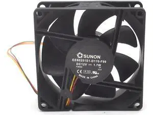 Cooling fan EE80251S1-D170-F99 DC 12V 1.7W 3-pin 3-pin connector 80mm 80x80x25mm Server Square fan Cooling fan EE80251S1-D170-F99 DC 12V 1.7W 3-pin 3-pin connector 80mm 80x80x25mm Server Square fan