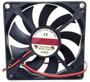 F-8015H12BII 12V 0.35A 80mm 2-Wire Cooling Fan 80X80X15MM F-8015H12BII 12V 0.35A 80mm 2-Wire Cooling Fan 80X80X15MM