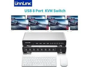 USB KVM Switch USB-B Video Switcher 8 Computer/Laptop/Table/Workstation Share 4 USB for Mouse Keyboard Printer Udisk USB KVM Switch USB-B Video Switcher 8 Computer/Laptop/Table/Workstation Share 4 USB for Mouse Keyboard Printer Udisk
