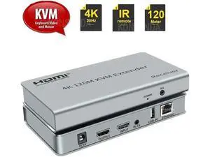 4K HDMI KVM Ethernet Extender over RJ45 Cat6 Cable 120M HDMI USB Extender Transmitter Support Mouse Keyboard for PC DVR Monitor 4K HDMI KVM Ethernet Extender over RJ45 Cat6 Cable 120M HDMI USB Extender Transmitter Support Mouse Keyboard for PC DVR Monitor