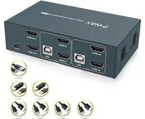 KVM Switch HDMI 2 In 2 Out Support Resolution 4K@30Hz Four USB2.0 Keyboard And Mouse Printer Switch For PC Laptop S7201H2 KVM Switch HDMI 2 In 2 Out Support Resolution 4K@30Hz Four USB2.0 Keyboard And Mouse Printer Switch For PC Laptop S7201H2